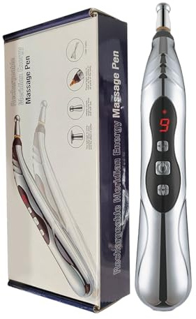 Huayeex Meridian Massage Pen,Triggerpunkt Massagegerät - Elektrischer Stimulator Mit Verstellbarer Intensität Für Muskeln Gesicht Fuß Rücken