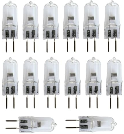 TYKGSQIP G6.35 Halogen Bulb 12V/24V 150W 250W Long-Life Capsule lamp GY6.35 Base Halogen Light Source, for Home Decoration and Display Cabinet Lighting(24v 250w 14pcs)
