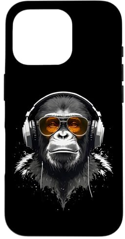 DJ Monkey avec Casque Techno Rave Disco Disco Jockey DJ Coque pour iPhone 16 Pro