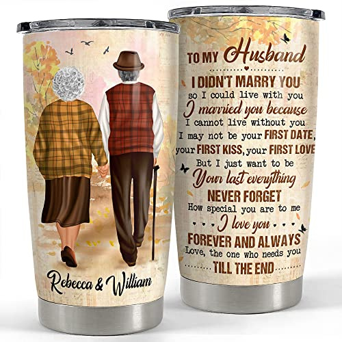 Gobelet De Voyage Avec Paille Et Couvercle Tasse De Voyage Isolée Acier Inoxydable Mug Isotherme Pour Noël Papa Collègue 590 Ml Gobelet Personnalisé « À Mon Mari » Avec Nom Personnalisé