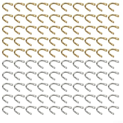 Kit de montage de leurres de pêche, anneaux en forme de U et boucles en cuivre pour leurres cuillères, composants à paillettes clignotantes (argenté, 5 mm)