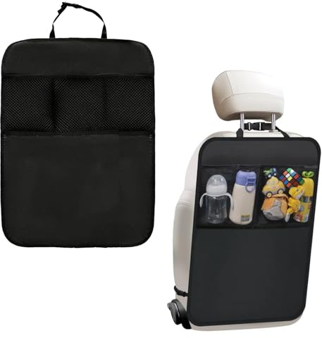 Vexaflow 2 Pièce Organisateur Voiture, Tissu Oxford avec 3 Poches de Rangement, Protections Dossier de Siège Voiture Imperméables, Organisateur Voiture Enfant, Protection Siège Auto Enfant