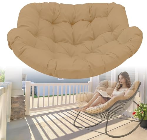 DLLDLGG Sitzkissen für Lounge-Sessel aus Korbgeflecht für Innen- und Außenmöbel (OHNE Sessel) | Weiches und Bequemes Kissen für Eier-Schaukelsessel mit Befestigungsbändern Ideal für Terrasse Garten