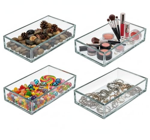 Azar Displays 556206 — Large Deluxe Clear Tray, 12x6 (Pack of 4)