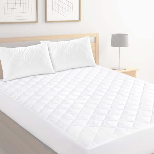EGYPTO 4ft Small Double Mattress Protector Hotel Quality - Extra Deep 40cm Elasticated Skirt – Anti Allergy 100% Egyptian Cotton Fitted Mattress Cover (4ft Small Double)