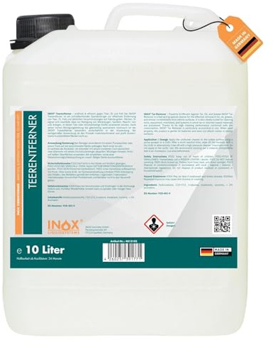 INOX® Auto Teerentferner - Teerreiniger für Innenraum und Außen - Klebstoffentferner Baumharzentferner - Industriereiniger schonend zu Autolack und Chrom (2 x 10 Liter)