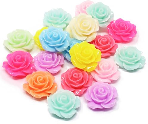 Bröllopsdetaljer 20 x flerfärgad 20 mm harts ros shabby chic flatbacks hantverk korttillverkning utsmyckningar