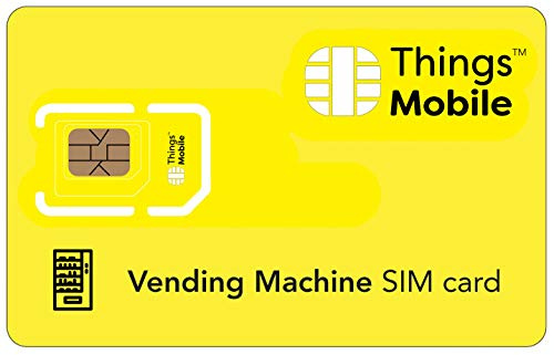 SIM-Karte für VERKAUFSAUTOMAT - Things Mobile - mit weltweiter Netzabdeckung und Mehrfachanbieternetz GSM/2G/3G/4G. Ohne Fixkosten. 10 € Guthaben inklusive