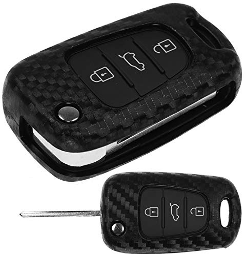 Carbon Soft Case Schutz Hülle Auto Klapp Schlüssel für Hyundai i20 i30 Elantra Veloster ix20 ix35