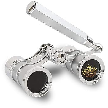 Opera Glasses,3X25 Theater Binoculars with Foldable and Extendable Handle,Mini Binocular Compact Lightweight,Portable Theater Glasses for Adults Kids Women in Musical Concert