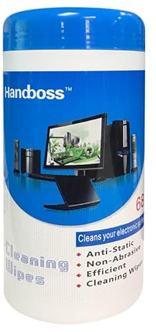 Lingettes électroniques (lot de 68), lingettes de nettoyage pré-humidifiées pour écran tactile, idéal pour objectif d'appareil photo, tablettes, ordinateurs portables, ordinateurs, claviers