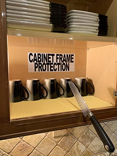 Clear Cabinet Guard - Door Protector. Fits Over Door Edge to Protect From Water, Nicks, and Daily Wear. Easily Trimmed. Self Gripping. No Adhesive. Prevents Damage to Kitchen Cabinets. 3/4x33. 3/Pk