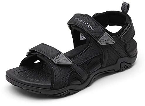 DREAM PAIRS Men's Sandals Hiking Water Beach Sport Outdoor Athletic Arch Support Summer Sandals,Size 10,Black,SDSA228M