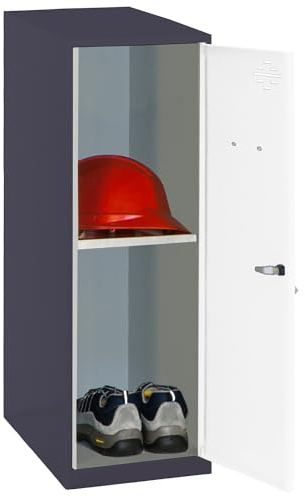 Simon Rack Taquilla Vestuario Pequeña 915x300x500 mm - Simonlocker | Incluye Bandeja, Pintura anticorrosión, Ranura de ventilación y etiquetador, Antracita/Blanco