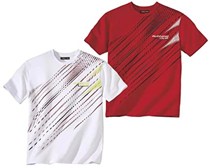 ATLAS FOR MEN 2er Pack Herren T-Shirt mit Rundhalsausschnitt - Männer T Shirt - Funktionsshirt Herren - Herren Shirts Kurzarm - Sportshirt Herren - In großen Größen erhältlich