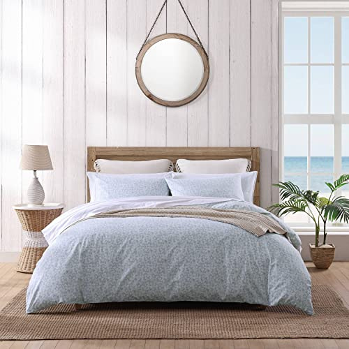 Tommy Bahama- Queen Duvet Cover Set, Reversible Cotton Bedding Set with Matching Shams, Coastal Home Décor (Koya Bay Blue, Queen)