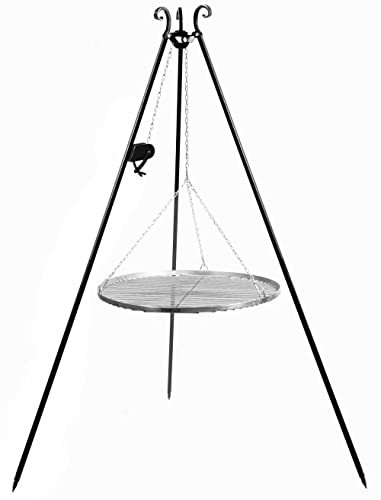 GMD Living Schwenkgrill OPPELN 180 cm inkl. Grillrost aus Edelstahl + Kurbel, Größe:Grillrost Ø80 cm