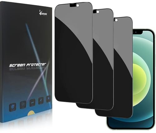 3 Stück Sichtschutzfolie für iPhone 12 Pro 6,1 Zoll, Full Screen Blickschutzfolie Privatsphäre Sichtschutz Schutzfolie, 9H Härte Anti-Spähen Gehärtetes Glas Displayschutzfolie für iPhone 12 Pro