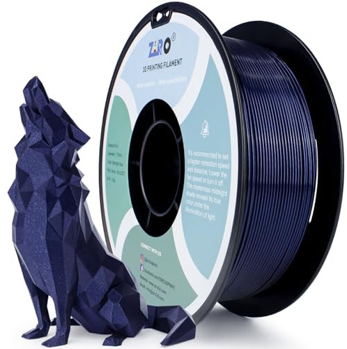 ZIRO 3D Drucker Filament Mystical Series 1.75mm PLA Filament, Glänzend Funkelndes PLA mit Feinerem Glitzer, 1kg/2.2lbs Spule, Passend für Die Meisten FDM FFF 3D Drucker, Mitternachtsblau