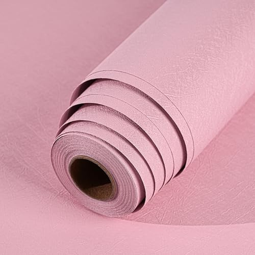 LOVADA Peel and Stick-tapeter, rosa sidentapet, 40 x 1270 cm, självhäftande tapeter, skala av och fäst, lätt att klistra på väggkontaktpapper för stativ, foder, bord och dörrmakeover-dekor
