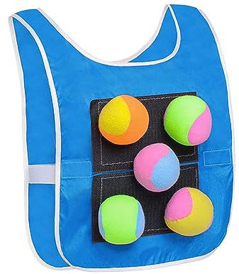 Fenteer Völkerball-Spielset mit Klebeweste, Aktivitätenspiel für drinnen und draußen, Partyspiel, Blaue Erwachsene