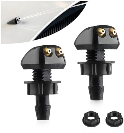 Unifizz Boquilla de lavado de parabrisas delantero para coche, boquilla de lavado de 2 piezas, pulverizador de lavado de parabrisas de coche, duradero, ajustable
