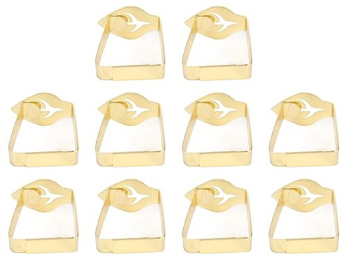 Septpenta 10 Stück Tischdeckenklammern, Robuste Picknick Tischklammern, Blattförmige Picknick Tischdeckenklammer, Groß, Robust, Edelstahl, Dekorative Abdeckklammer für Familien, Partys(Gold)