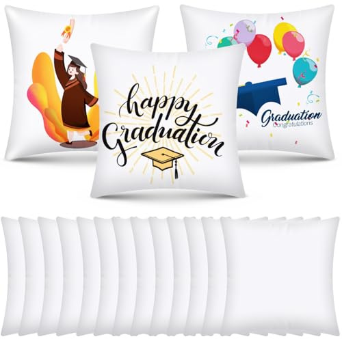 OLSUNOR 16-Pack 17.7X17.7 Sublimation Blanks Pillowcase, White