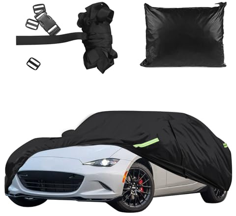 Full Car Cover for Mazda MK1 MK2 MK2.5 NA NB 1989-2024, 210D Waterproof Outdoor All Weather Car Cover for MK1 MK2 MK2.5 with Reflective Strip, Windproof Straps