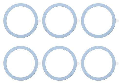 sourcing map Universal Metal Ring Sticker Wireless Magnetic Charger Magnet Ring Stickers 55x0.4mm(ODxT) for Phone Case for All Cellphones, 6 Pack, Blue