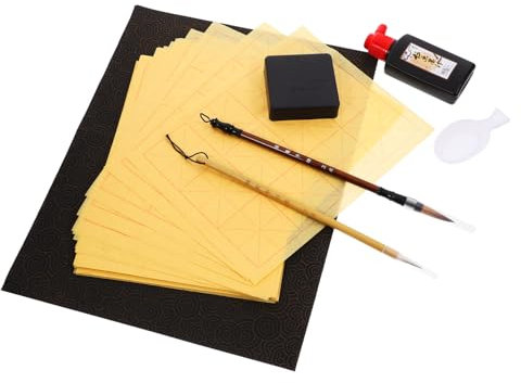 SHOWERORO 1satz Kalligraphie Set Für Anfänger Mit Pinsel Tinte Stein Üben Chinesischer Schriftzeichen Für Künstler Und Studenten