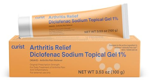 Curist Diclofenac Sodium Topical Gel 1 Percent 100g for Arthritis Pain - Joint Pain Relief for Hand Pain, Foot Pain, Knee Pain, Elbow Pain & Ankle Pain - 1% - 3.53oz