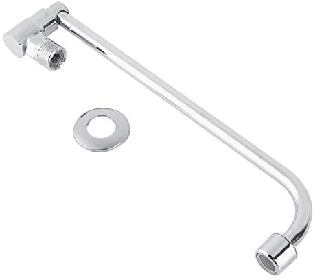 Nikou Rubinetto Cucina a Parete Solo Acqua Fredda, G1/2 Rubinetto per Lavandino Monoforo, Tubo in Acciaio Inossidabile per Cucina Bagno (30 cm)