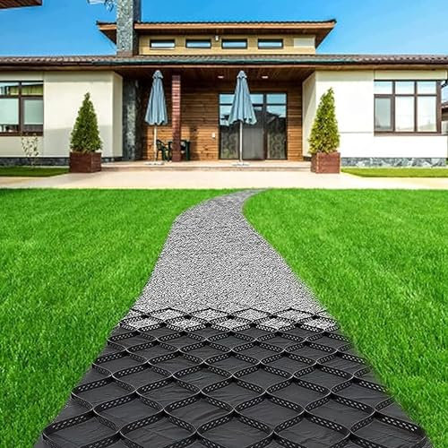 Waben-Kies-Gitter-Stabilisator für Einfahrt und Garten, 5,1 cm dick, zusammenklappbares Design für einfache Installation und Stabilität