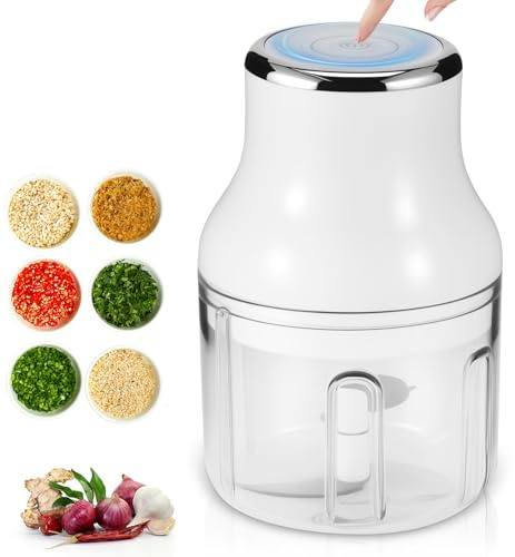 ZONJIE Mini Food Chopper, Electric Garlic Chopper Baby Food Processor USB Rechargeable, 250ml Portable Garlic Mincer Mini Foods Blender