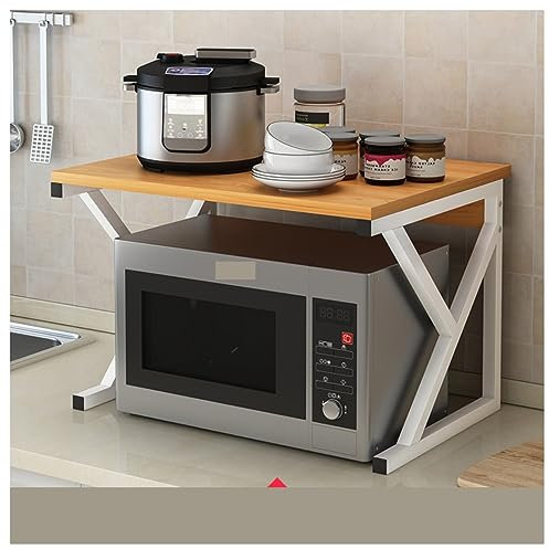 Supporto multifunzionale per forno a microonde e tostapane con griglia portaoggetti Soluzione salvaspazio per cucinare e nizzare in modo efficiente