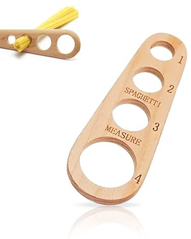 ShiningUU Spaghetti Measure Tool | 2025 Kitchen Essential with 4 Portion Holes | Sustainable Wooden Pasta Measurer Tool for Cooking Tools & Portion Control (7.25 x 2.5 inch)