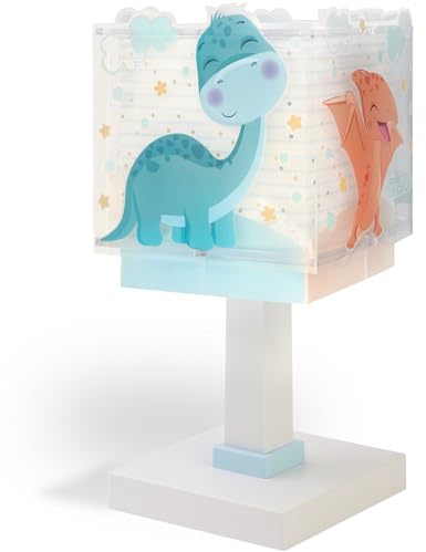 Dalber Kinder Tischlampe Nachttischlampe Baby Dinos Dinosaurier, 63451, G4-4W LED - Glühbirne enthalten