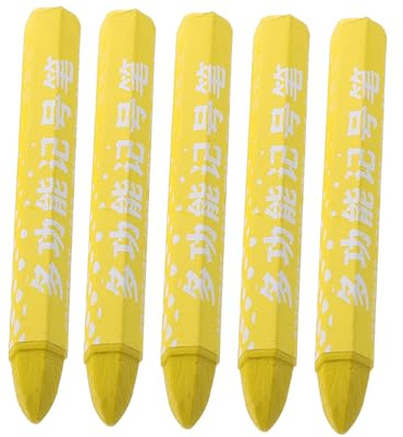 Angoily 5 piezas Marcadores para Neumáticos Crayones de Cera Amarilla para Reparación Rápida Coches Bicicletas y Motos Marcador Fácil de Usar y Multiuso