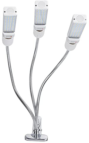 LED Pflanzenwachstumslampe 3 Köpfe, E27 Fassung, 66W, USB, Weißes Licht - Breites 360° Licht, 3 Stufen Timer, Für Garten und Indoor Pflanzen