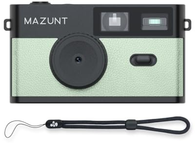 MAZUNT Retro Digitalkamera, 12 MP, bildschirmfreie Kamera inkl. SD-Karte | Vintage-Kamera mit 4 Filtern, Einwegkamera-Ersatz, inkl. 8 GB SD-Karte für tausende Fotos, Mint