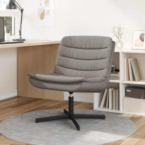 UERNGFTKM Moderner Drehstuhl mit 360° Drehfunktion, Taupe, 63 x 75 x 76 cm, Stoffbezug aus Polyester, pulverbeschichtetes Metallgestell, Schwarze Beine – ideal als Drehsessel für Wohnzimmer
