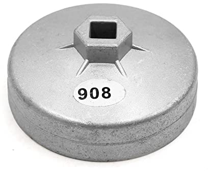 sourcing map 15 Flöten 90mm ölfilter filterschlüssel öl filter Kappe Metall Universalwerkzeug Silber