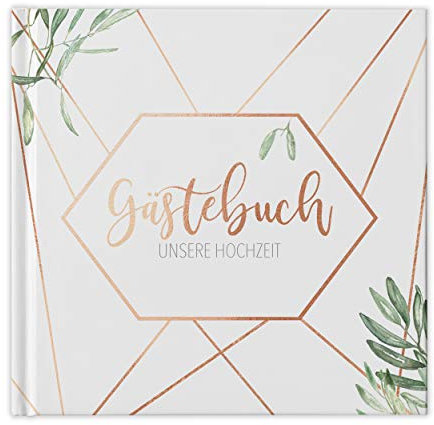 Gästebuch - Copper & Green (Square)