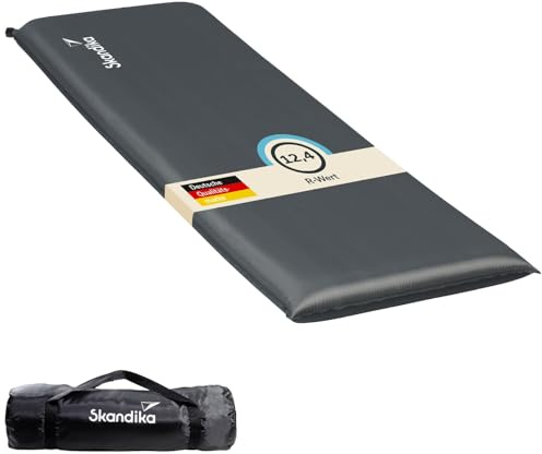 Skandika Premium Easy Isomatte Single/Double 3D | 10 cm dick, selbstaufblasend, leicht, faltbar, selbstfüllender Schaumstoff, Gästematratze, Luftmatratze | Camping, Outdoor, Zelt, Auto