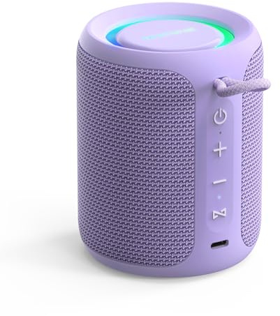 MIATONE Rush Pro Bluetooth Speaker, IPX7 Waterproof, 20W Deep Bass, 360° Sound, LED Light, Bluetooth Speaker TWS Compatible, Built-in Microphone, Bluetooth 5.4, Present, Festival gifts (Purple)