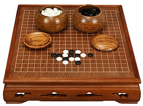 WERTYU Chinesisches Go Go Board Set Jade Hochwertiger Yunzi Weiqi Naturstein Massivholz Go Board Holz Go Tisch
