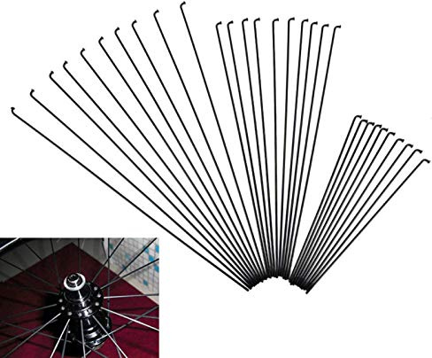 YHUS 10 x Fahrradspeichen aus Edelstahl, Fahrradzubehör (schwarz, Größe: 170 mm, 10 Stück)