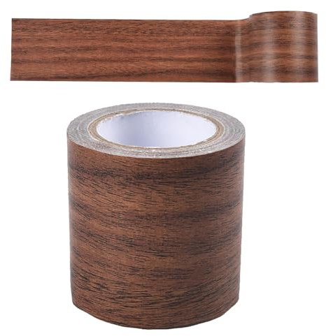 SagaSave Adhesive Repair Tape, 57mm Width, 4.57m Imitation Woodgrain Duct Tape, Wood Effect Repair Adhensive Duct Tape, Woodgrain Wallpaper Border For Furniture Scratch Repair (D)