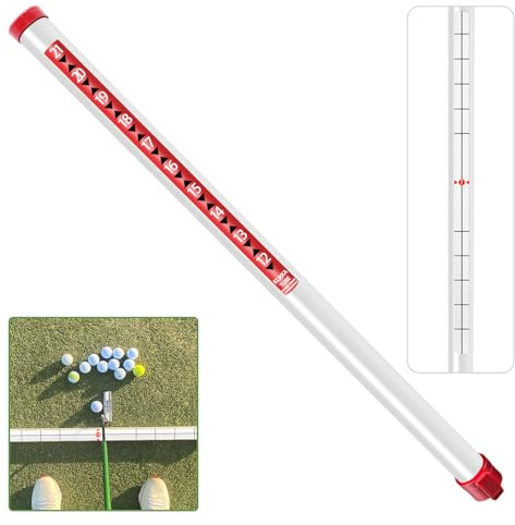 Golf Ball Retriever Professional Picker Golf Ball Shag Tube Plastic Release Retrievers Collector Practice Pick-up Sucker Tool, 35.4 Inch (Red)